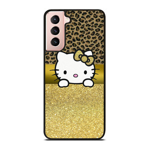 HELLO KITTY GOLD GLITTER LEOPARD Samsung Galaxy S21 Case Cover