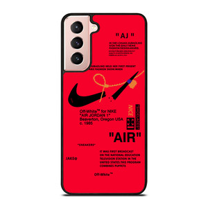 NIKE AIR OFF WHITE RED Samsung Galaxy S21 Case Cover