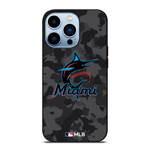 MIAMI MARLINS BASEBALL BLACK CAMO iPhone 13 Pro Max Case Cover