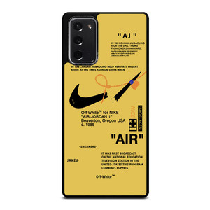 NIKE AIR OFF WHITE YELLOW Samsung Galaxy Note 20 Case Cover NIKE AIR OFF WHITE YELLOW Samsung Galaxy Note 20 Case Cover