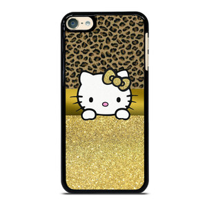 HELLO KITTY GOLD GLITTER LEOPARD iPod Touch 6 Case Cover