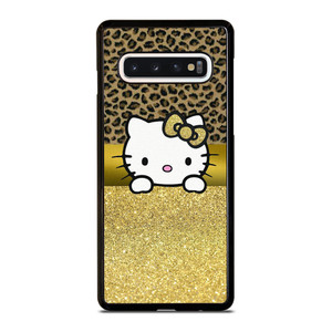 HELLO KITTY GOLD GLITTER LEOPARD Samsung Galaxy S10 Case Cover HELLO KITTY GOLD GLITTER LEOPARD Samsung Galaxy S10 Case Cover