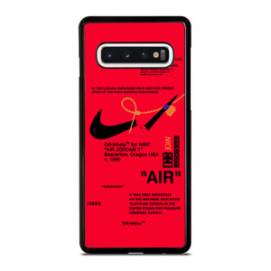NIKE AIR OFF WHITE RED Samsung Galaxy S10 Case Cover