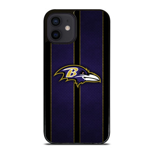 BALTIMORE RAVENS NFL METAL STRIPE iPhone 12 Mini Case Cover BALTIMORE RAVENS NFL METAL STRIPE iPhone 12 Mini Case Cover