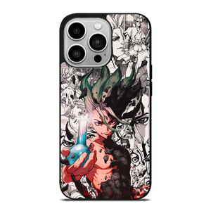 DR STONE ANIME BLACK WHITE iPhone 14 Pro Case Cover