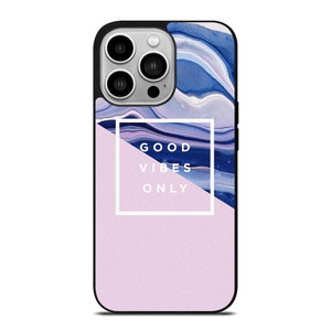 TUMBLR GOOD VIBES ONLY PINK MARBLE iPhone 14 Pro Case Cover
