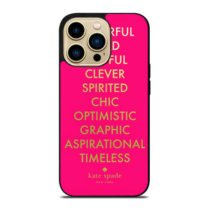 KATE SPADE NEW YORK QUOTES PINK iPhone 14 Pro Max Case Cover