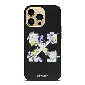 OFF WHITE FLORAL LOGO iPhone 14 Pro Max Case Cover
