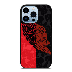 AIR JORDAN RED BLACK BAPE iPhone 13 Pro Max Case Cover