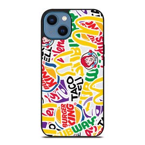 FAST FOOD BRAND STICKER BOMB iPhone 14 Case Cover