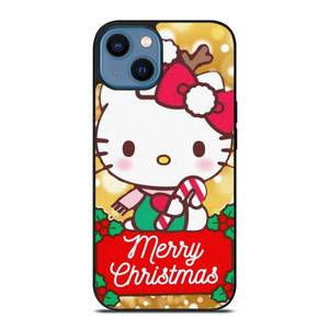 HELLO KITTY MERRY CHRISTMAS GOLD iPhone 14 Case Cover