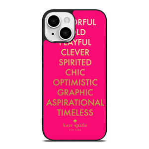 KATE SPADE NEW YORK QUOTES PINK iPhone 13 Mini Case Cover