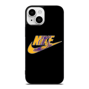 NIKE LOS ANGELES LAKERS SWOOSH iPhone 13 Mini Case Cover NIKE LOS ANGELES LAKERS SWOOSH iPhone 13 Mini Case Cover