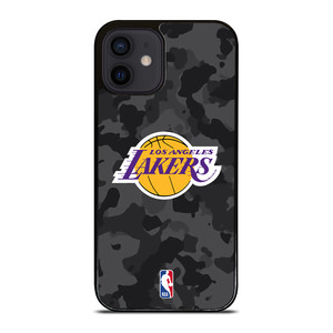 LOS ANGELES LAKERS BLACK CAMO iPhone 12 Mini Case Cover LOS ANGELES LAKERS BLACK CAMO iPhone 12 Mini Case Cover