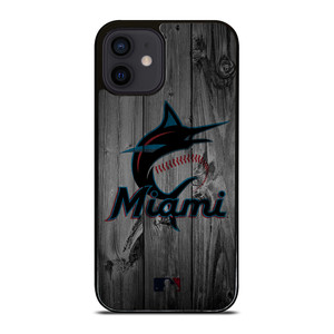 MIAMI MARLINS BASEBALL MLB WOOD LOGO iPhone 12 Mini Case Cover