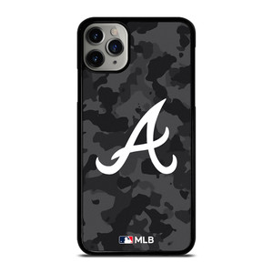 ATLANTA BRAVES BASEBALL BLACK CAMO iPhone 11 Pro Max Case Cover