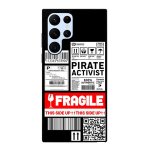 FRAGILE STAMP BARCODE LABELS Samsung Galaxy S22 Ultra Case Cover