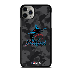 MIAMI MARLINS BASEBALL BLACK CAMO iPhone 11 Pro Max Case Cover