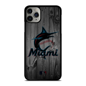 MIAMI MARLINS BASEBALL MLB WOOD LOGO iPhone 11 Pro Max Case Cover