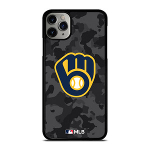 MILWAUKEE BREWERS BASEBALL BLACK CAMO iPhone 11 Pro Max Case Cover