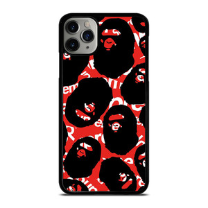 SUPREME X BAPE A BATHING APE iPhone 11 Pro Max Case Cover SUPREME X BAPE A BATHING APE iPhone 11 Pro Max Case Cover