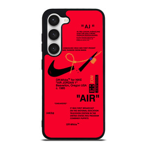 NIKE AIR OFF WHITE RED Samsung Galaxy S23 Case Cover