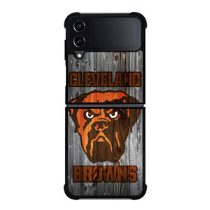 CLEVELAND BROWNS NFL FOOTBALL WOODEN LOGO Samsung Galaxy Z Flip 4 Case Cover