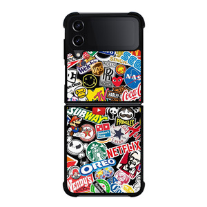 FAMOUS BRAND LOGO MIX Samsung Galaxy Z Flip 4 Case Cover FAMOUS BRAND LOGO MIX Samsung Galaxy Z Flip 4 Case Cover