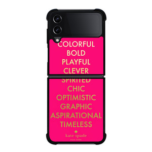 KATE SPADE NEW YORK QUOTES PINK Samsung Galaxy Z Flip 4 Case Cover KATE SPADE NEW YORK QUOTES PINK Samsung Galaxy Z Flip 4 Case Cover