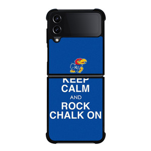 KEEP CALM AND ROCK CHALK KANSAS JAYHAWKS Samsung Galaxy Z Flip 4 Case Cover