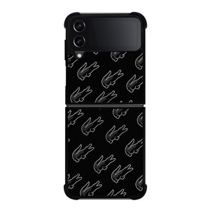 LACOSTE BLACK WHITE Samsung Galaxy Z Flip 4 Case Cover LACOSTE BLACK WHITE Samsung Galaxy Z Flip 4 Case Cover