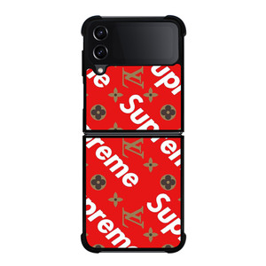 LOUIS VUITTON X SUPREME RED Samsung Galaxy Z Flip 4 Case Cover