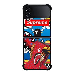 LUFFY ONE PIECE SUPREME BAPE Samsung Galaxy Z Flip 4 Case Cover LUFFY ONE PIECE SUPREME BAPE Samsung Galaxy Z Flip 4 Case Cover