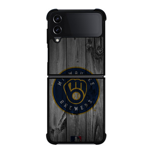 MILWAUKEE BREWERS BASEBALL MLB WOOD LOGO Samsung Galaxy Z Flip 4 Case Cover MILWAUKEE BREWERS BASEBALL MLB WOOD LOGO Samsung Galaxy Z Flip 4 Case Cover
