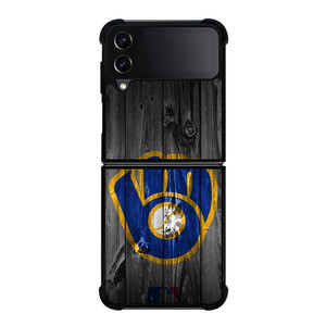 MILWAUKEE BREWERS MLB BASEBALL WOODEN LOGO Samsung Galaxy Z Flip 4 Case Cover MILWAUKEE BREWERS MLB BASEBALL WOODEN LOGO Samsung Galaxy Z Flip 4 Case Cover