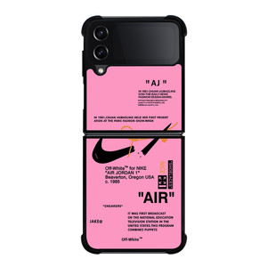 NIKE AIR OFF WHITE PINK Samsung Galaxy Z Flip 4 Case Cover