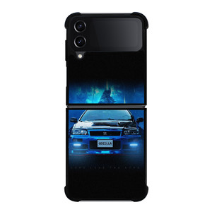 NISSAN GTR GODZILLA BLUE Samsung Galaxy Z Flip 4 Case Cover NISSAN GTR GODZILLA BLUE Samsung Galaxy Z Flip 4 Case Cover