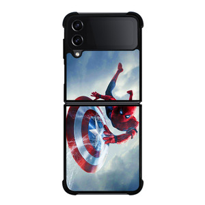 SPIDERMAN X CAPTAIN AMERICA Samsung Galaxy Z Flip 4 Case Cover SPIDERMAN X CAPTAIN AMERICA Samsung Galaxy Z Flip 4 Case Cover