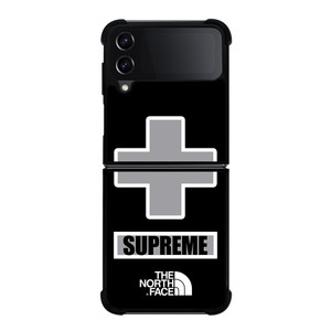SUPREME X THE NORTH FACE GREY Samsung Galaxy Z Flip 4 Case Cover SUPREME X THE NORTH FACE GREY Samsung Galaxy Z Flip 4 Case Cover