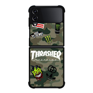 THRASHER SKATEBOARD CAMO COLLAGE Samsung Galaxy Z Flip 4 Case Cover THRASHER SKATEBOARD CAMO COLLAGE Samsung Galaxy Z Flip 4 Case Cover