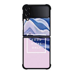 TUMBLR GOOD VIBES ONLY PINK MARBLE Samsung Galaxy Z Flip 4 Case Cover