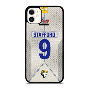 MATTHEW STAFFORD LOS ANGELES RAMS NFL SUPER BOWL LVI iPhone 11 Case Cover MATTHEW STAFFORD LOS ANGELES RAMS NFL SUPER BOWL LVI iPhone 11 Case Cover