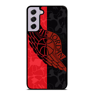 AIR JORDAN RED BLACK BAPE Samsung Galaxy S21 FE Case Cover