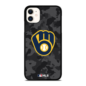 MILWAUKEE BREWERS BASEBALL BLACK CAMO iPhone 11 Case Cover MILWAUKEE BREWERS BASEBALL BLACK CAMO iPhone 11 Case Cover