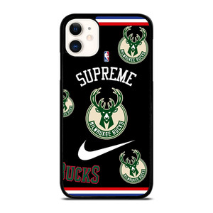 MILWAUKEE BUCKS NBA X SUPREME NIKE iPhone 11 Case Cover MILWAUKEE BUCKS NBA X SUPREME NIKE iPhone 11 Case Cover