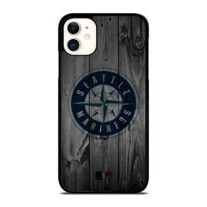 SEATTLE MARINERS BASEBALL MLB WOOD LOGO iPhone 11 Case Cover SEATTLE MARINERS BASEBALL MLB WOOD LOGO iPhone 11 Case Cover