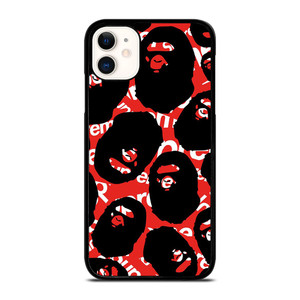 SUPREME X BAPE A BATHING APE iPhone 11 Case Cover SUPREME X BAPE A BATHING APE iPhone 11 Case Cover
