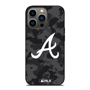 ATLANTA BRAVES BASEBALL BLACK CAMO iPhone 13 Pro Case Cover ATLANTA BRAVES BASEBALL BLACK CAMO iPhone 13 Pro Case Cover