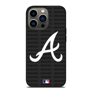 ATLANTA BRAVES BASEBALL BLACK iPhone 13 Pro Case Cover ATLANTA BRAVES BASEBALL BLACK iPhone 13 Pro Case Cover
