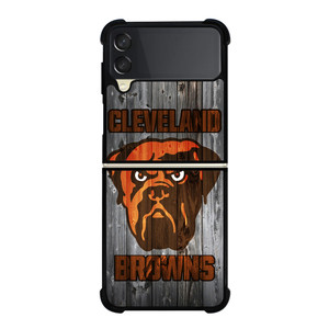 CLEVELAND BROWNS NFL FOOTBALL WOODEN LOGO Samsung Galaxy Z Flip 3 Case Cover